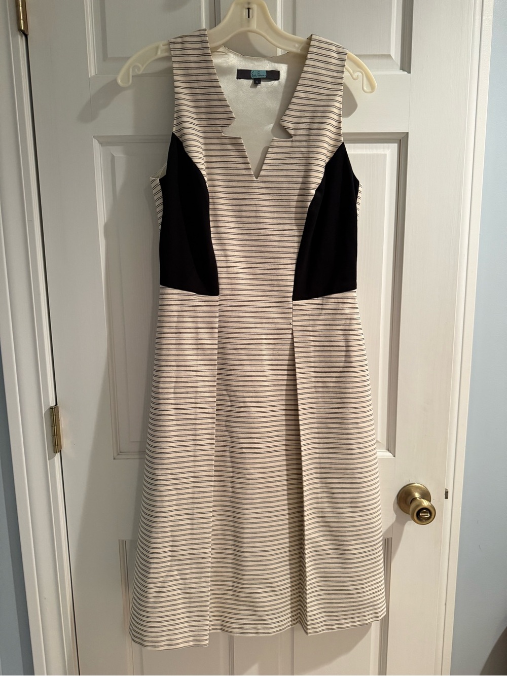 Eva Franco A-Line Black & Off White Dress Size 6